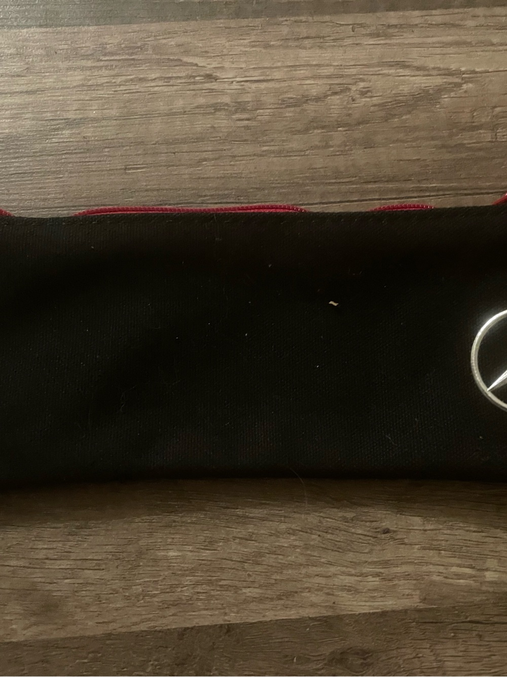 Mercedes-Benz Black Pocket Square with Red Trim
